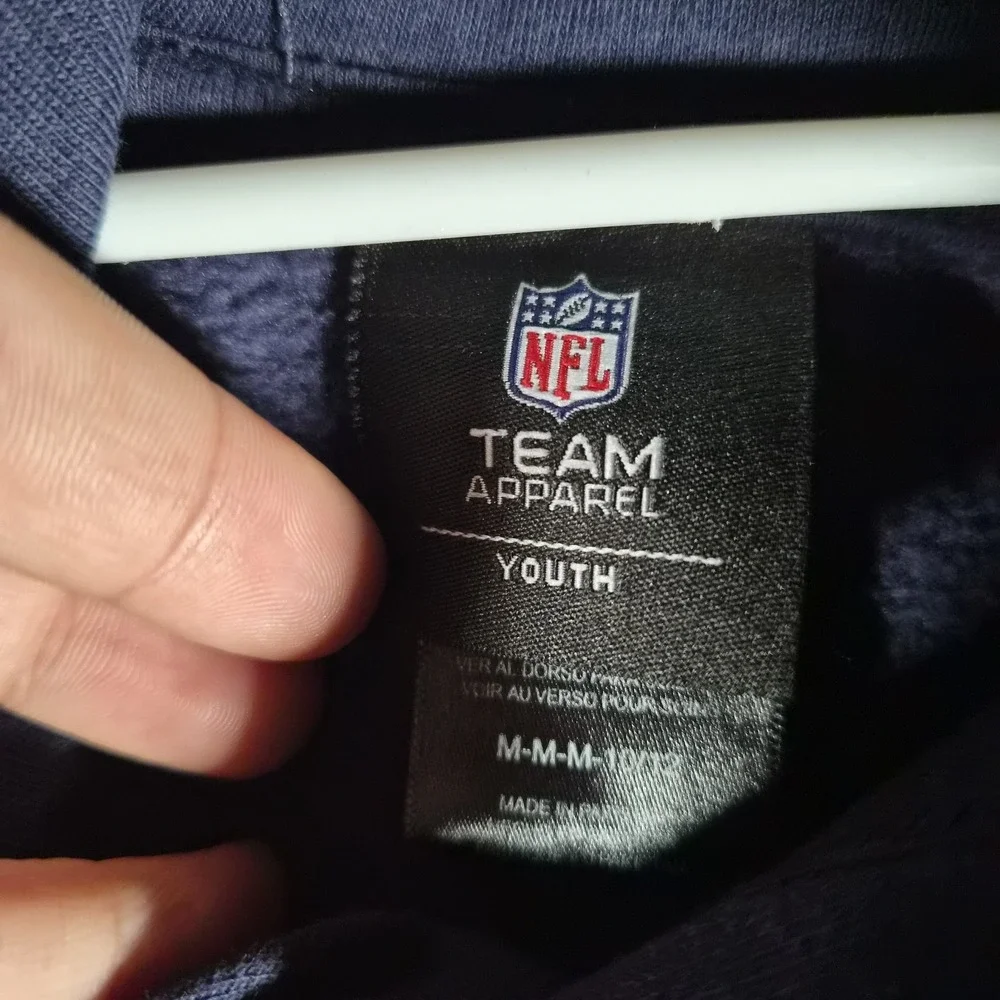 New England Patriots Hoodie Youth Medium 10/12‎ NFL Team Apparel Navy Pullover